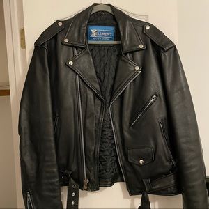 Leather Biker Jacket 48R